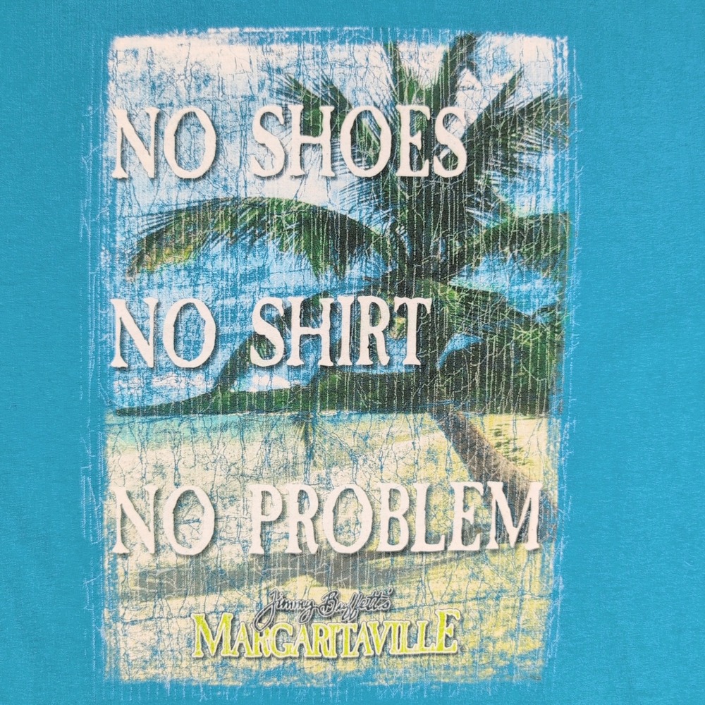 Margaritaville Mens Tropical Graphic T-Shirt XXL Grand Turk Blue Souvenir Tee